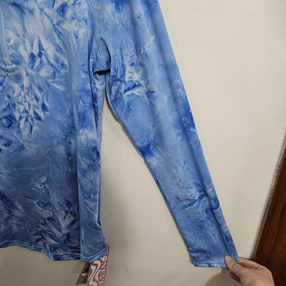 NWT! Soneven Quick Dry Quarter Zip Long Sleeve Blue Womens Athletic Shirt Size L - Picture 4 of 6